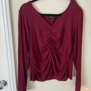 Forever 21 Maroon ruched top